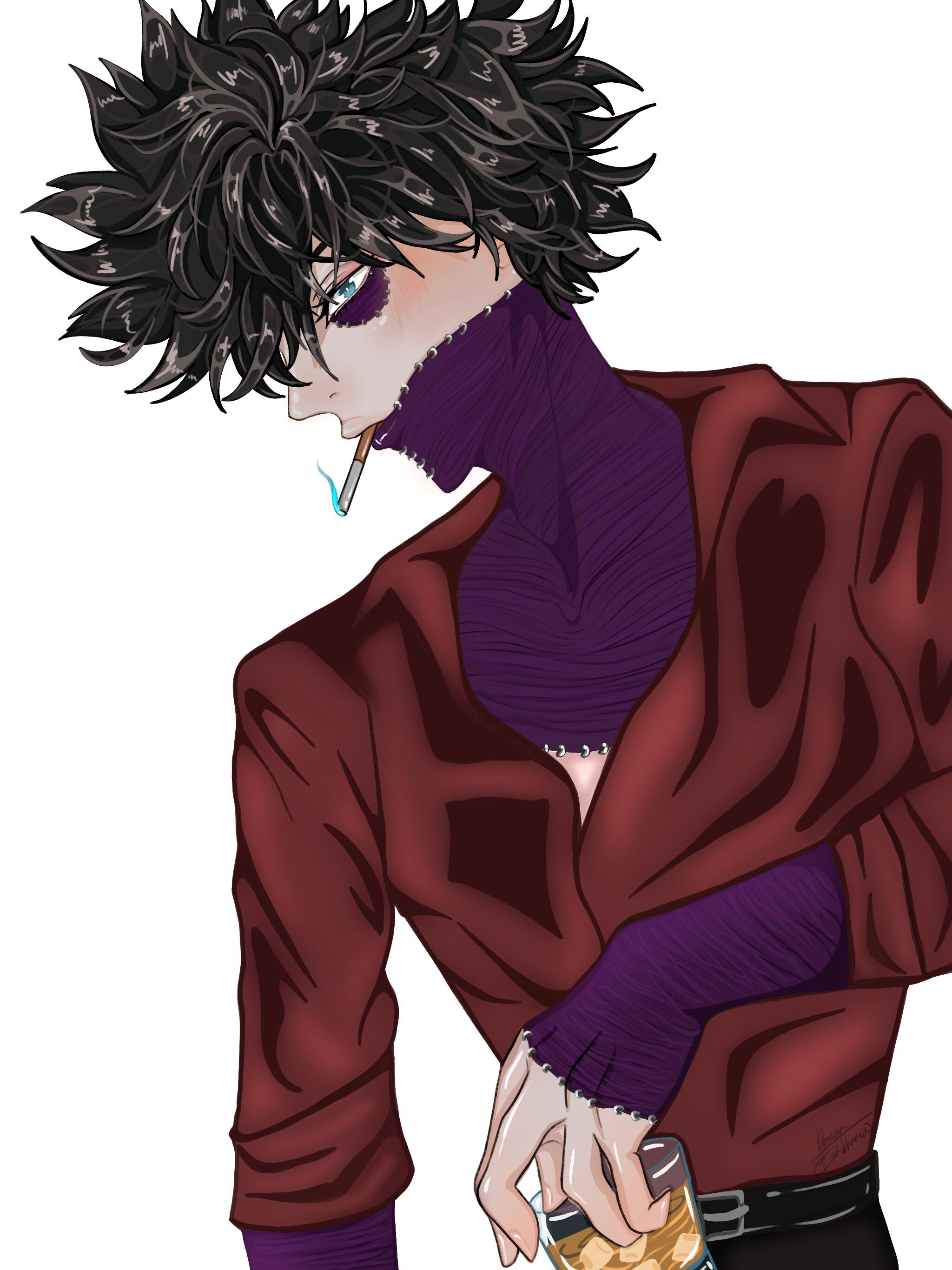 My Hero Academia Smoking Dabi Fanart Print