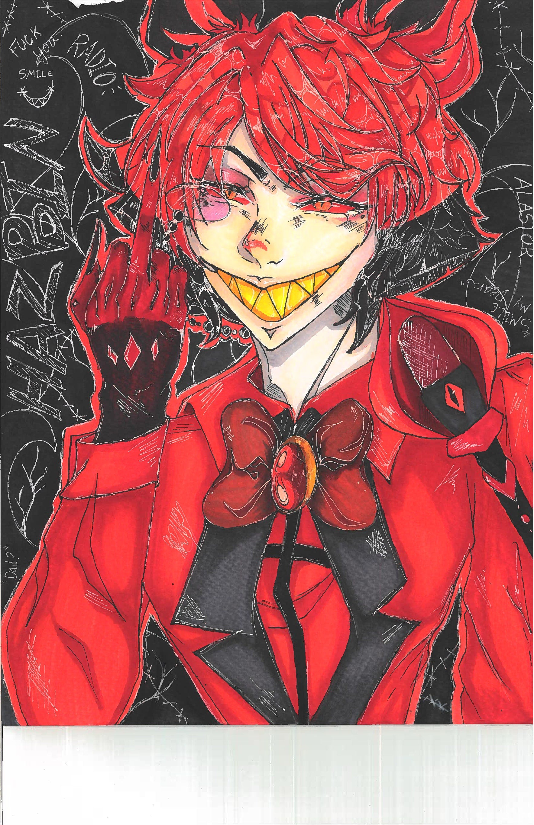 Hazbin Hotel Alastor Fanart Print